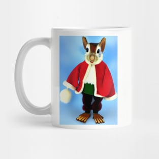 WARM RED CLOAK XMAS SQUIRREL Mug